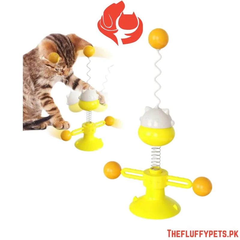 Cat Face Spring Windmill Toy
