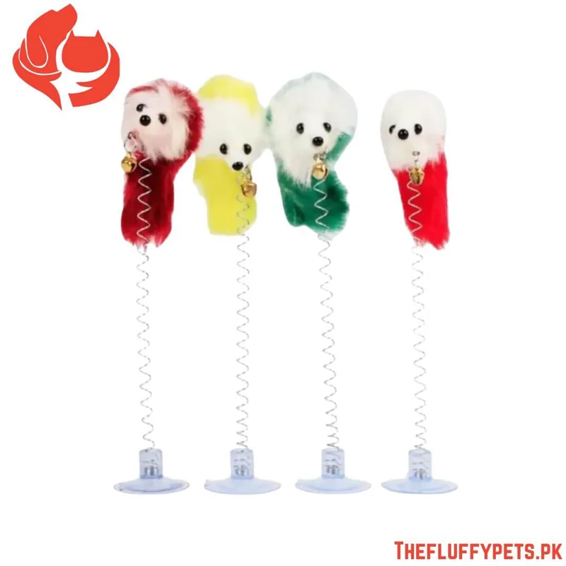 Cats Playing Jingle Spring Mouse Toy