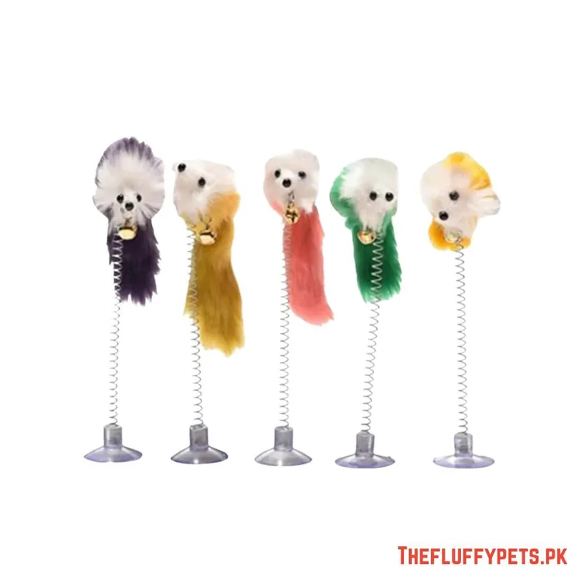 Cats Playing Jingle Spring Mouse Toy image 2