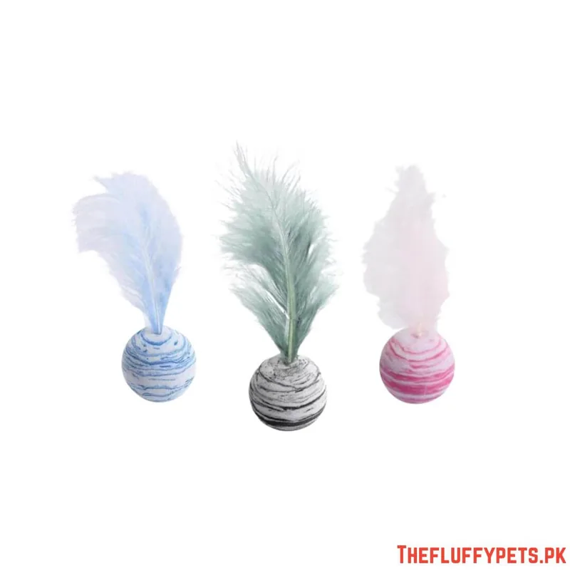 Ball with Feather Toy for Cats image 3