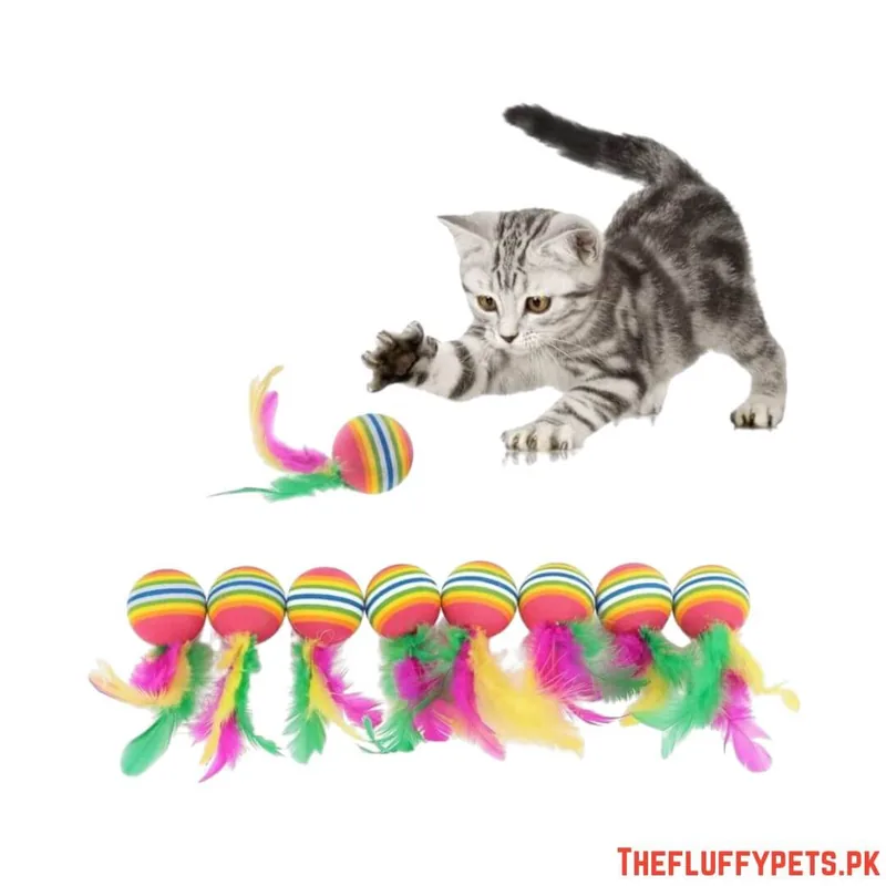 Ball with Feather Toy for Cats image 2