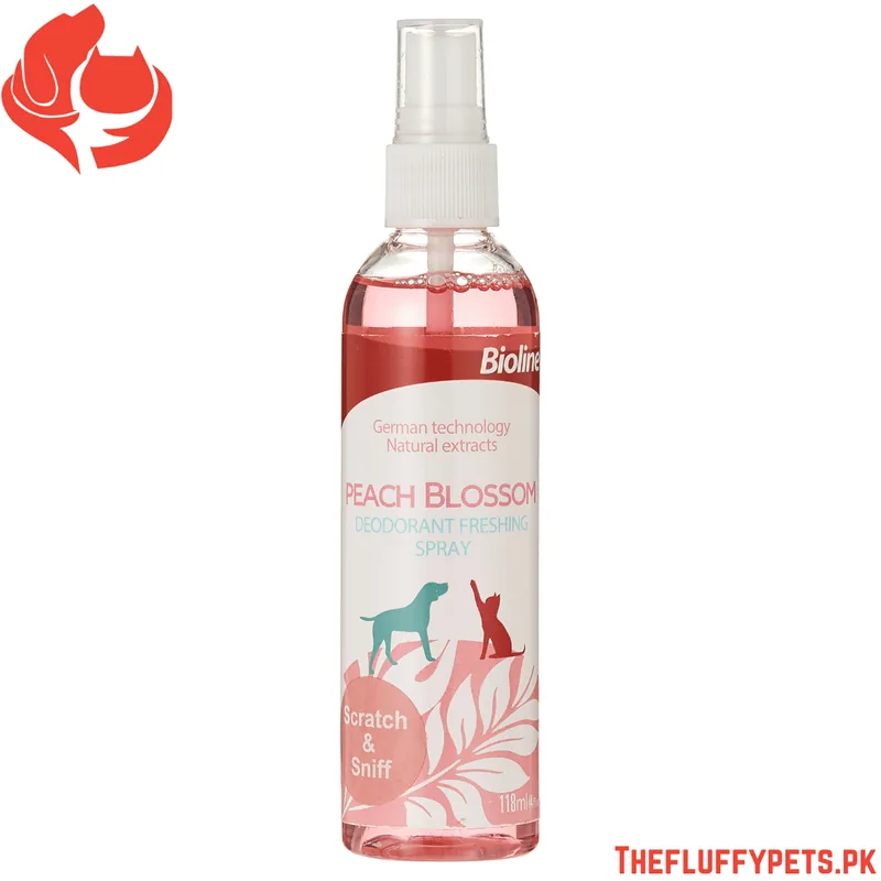 Bioline Pets Deodorizing Peach Blossom Freshing Spray 118 ml