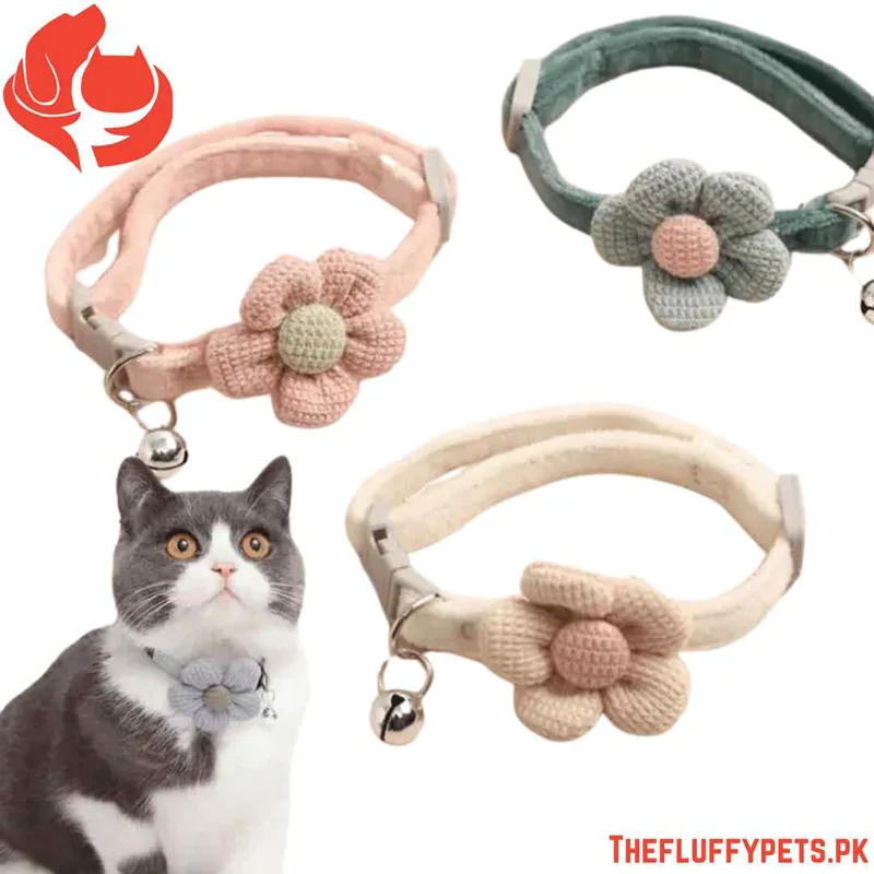 Cat Flower Collar with Bell
