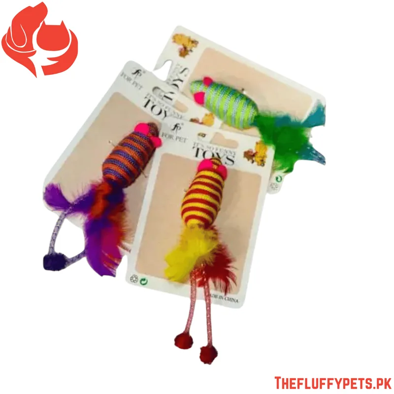 Multi-Coloured Cat Mouse Toy