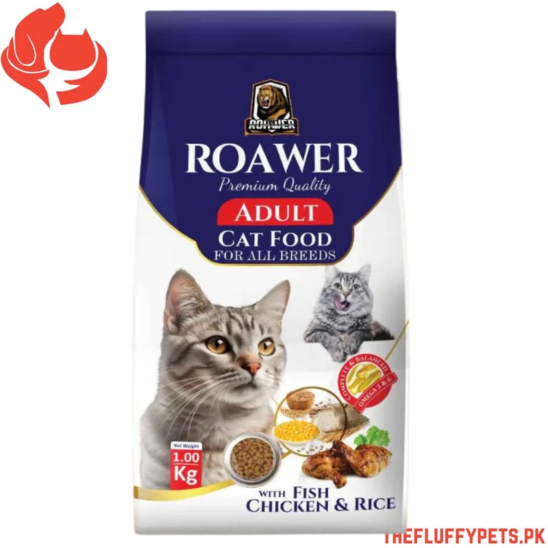 Roawer Adult Cat Food for All Breeds with Fish, Chicken, and Rice