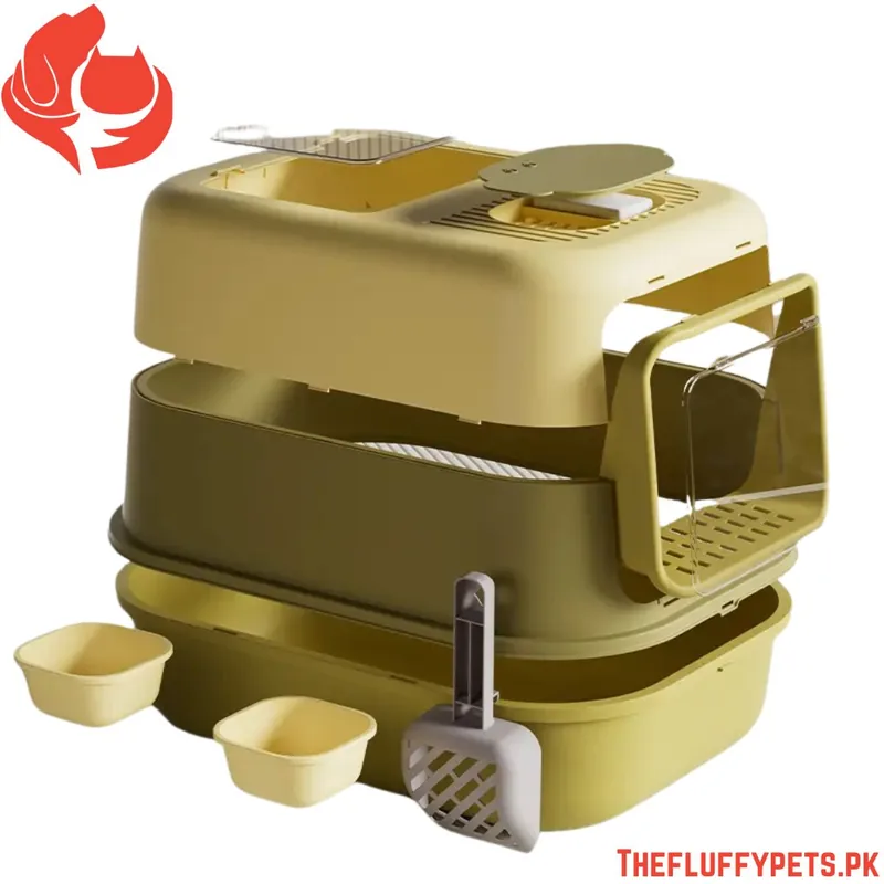 Three-Layer Splash-Proof Cat Litter Box with Drawer image 2