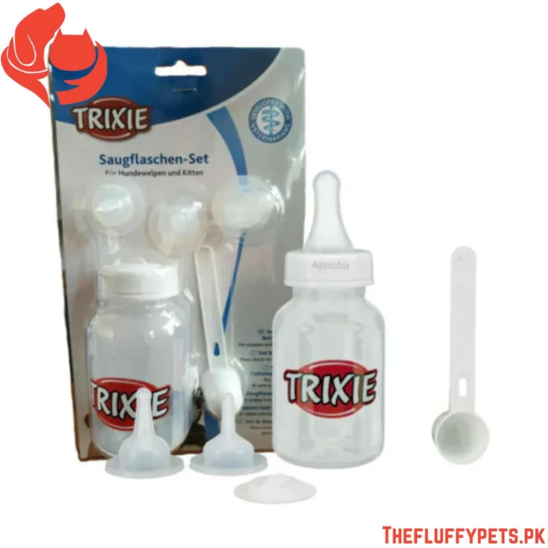 Trixie Pet Suckling Bottle Set Transparent & White – 120 ml