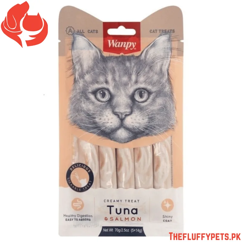 Wanpy Adult Cat Creamy Lickable Treats Tuna & Salmon