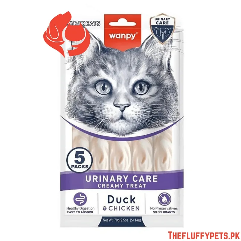 Wanpy Adult Cat Functional Creamy Lickable Treat - Duck & Chicken (Urinary Care) 70 g Pouch
