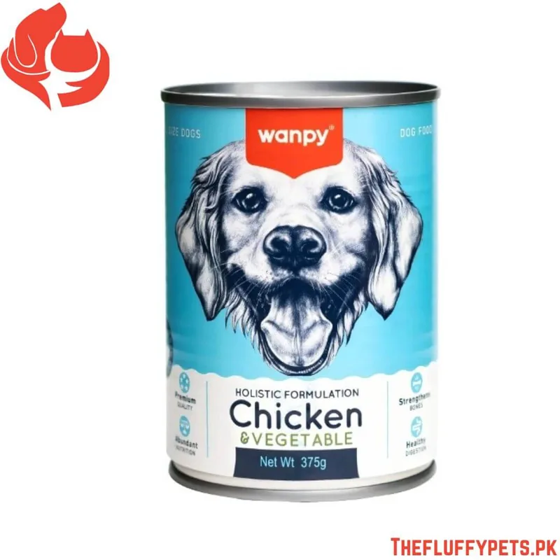 Wanpy Holistic Formulation Dog Can - Chicken + Vegetable (375g)